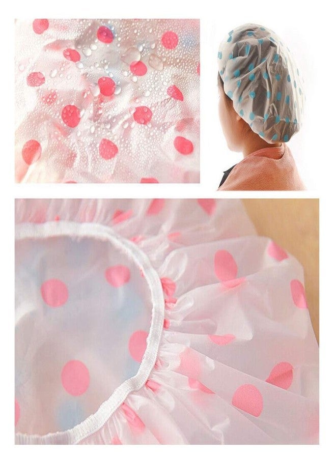NIDY® 1Pc Reusable Shower Caps Printed Waterproof Elastic Band Bathing Hat Caps Reusable Disposable Shower Caps Elastic Bath Shower Hat Full-Size for Adult Women Ladies-One Size fits All - Image 4