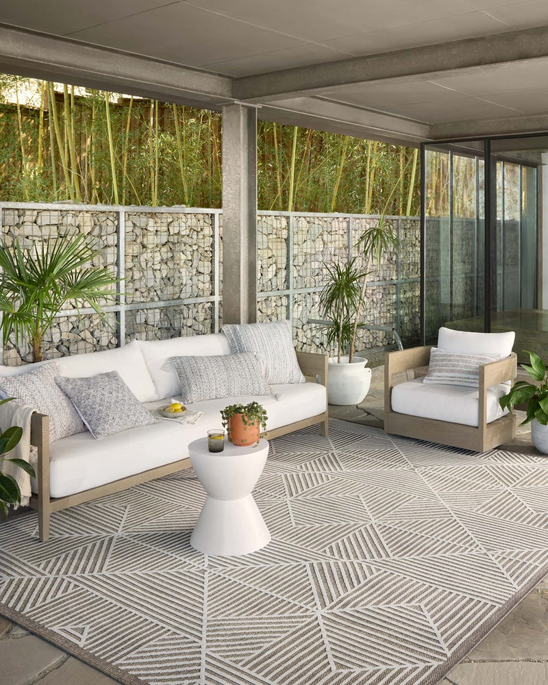 Loloi Rainier Collection RAI-03 Natural/Ivory 5'-3" x 7'-7" Area Rug - Image 1