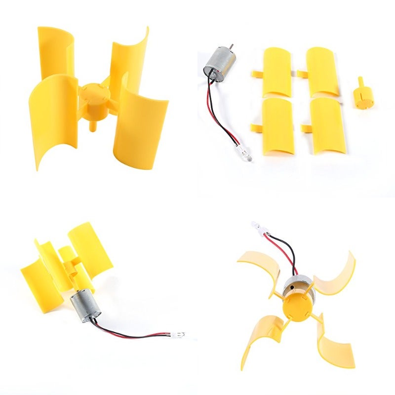 Vertical Wind Turbine Generator Kit Mini DC Motor for Home School Science Experiment Educational Toy - Image 1