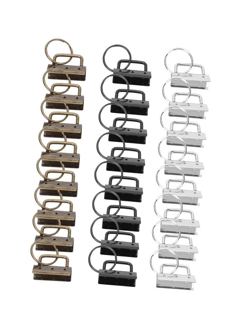 GGOOT 30pcs Key Ring Clip Wrist Keychain Metal Keychain Key Wristlet Key Fob with Key Rings Key Fob Hardwares Keychain Hardware Set Wristlet Clip Key Ring Fob Wristlet Chain Fob Metal - Image 1