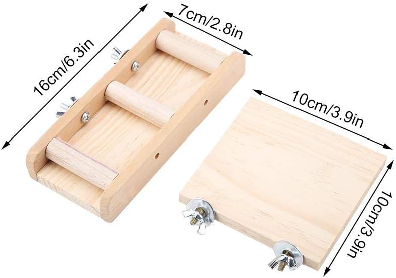 YOSOO Toys – Wooden Climbing Ladder Set for Small Pets, Wood Bird Toy for Parrots, Hamsters, Gerbils & Rabbits, Safe Chewable Play Kit - Image 2