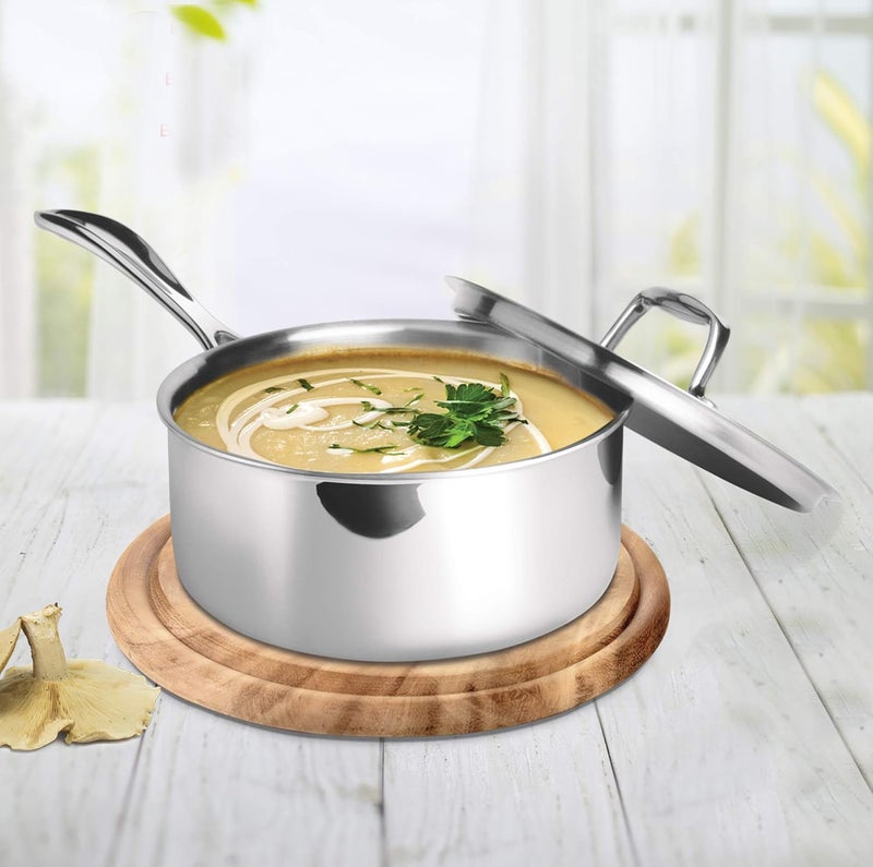 MILTON Pro cook Milton Pro Cook Stainless Steel Tea Pan 1 Litre14 cm Triply Sauce Pan with Lid Gas Induction Base Chai Pot Milk Boiler with Handle 3 Years Warranty - Image 5