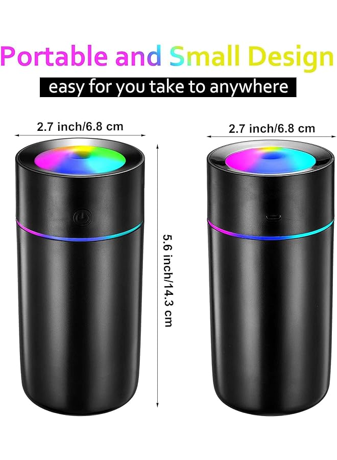 إيروريكس مرطب صغير بإيقاف تشغيل تلقائي، مرطب مكتب صغير بسعة 320 مل، موزع للزيوت العطرية مع 7 أضواء ملونة، مرطب شخصي فائق الهدوء بمنفذ USB لغرفة النوم والسيارة والمكتب والسفر والنباتات - Image 5