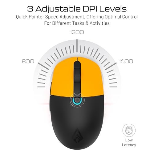 Archer Tech Lab Bluetooth Wireless Mouse with BT 5.0/3.0 & Wireless 2.4GHz USB Receiver3 DPI Settings (800/1200/1600)6 Buttons 63g Ergonomic Mouse for Laptop, PC, Mac,Tablet Smartphone(Precision 300) - Image 4