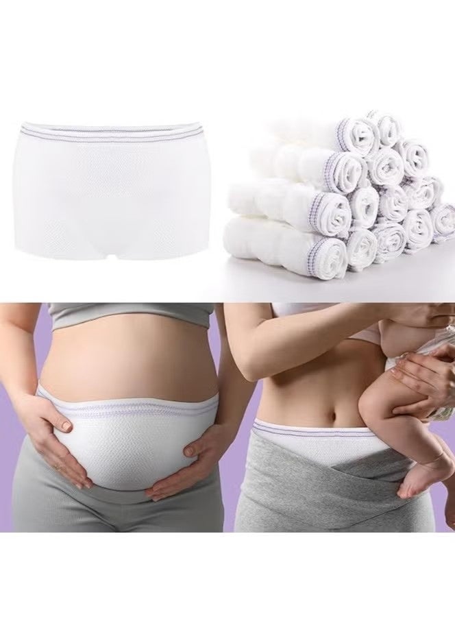 OMEVE Disposable Maternity Postpartum Panties, High Waist Breathable Mesh Panties C Section, Maternity Underwear Postpartum Hospital Recovery Maternity Briefs for Women, 8 Pcs - L Size - Image 3