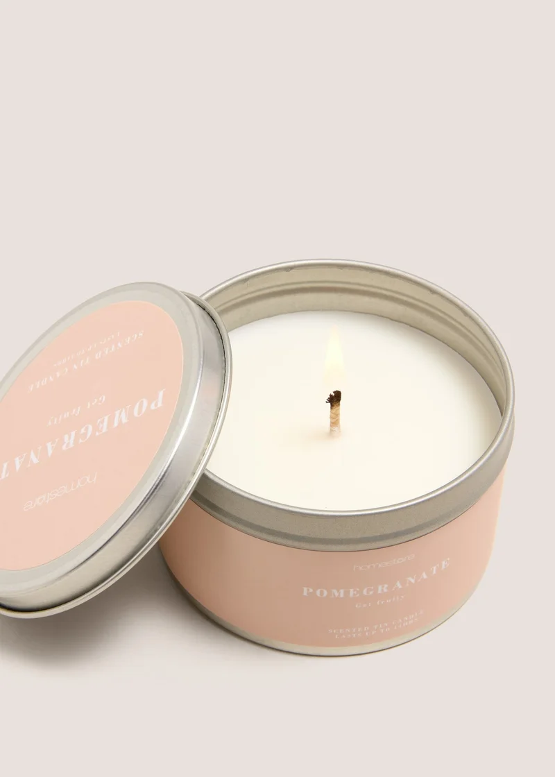 Matalan Pomegranate Tin Candle White