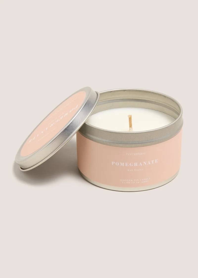 Matalan Pomegranate Tin Candle White