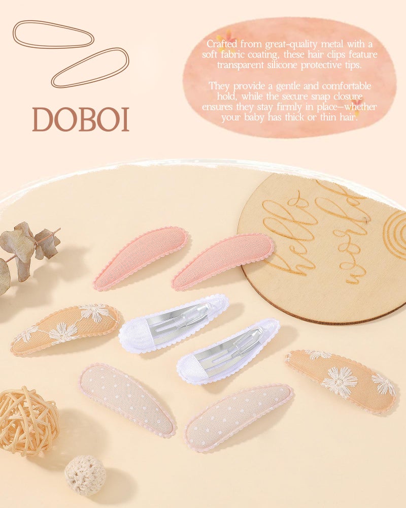 doboi 40Pcs Toddler Hair Clips Hair Barrettes Baby Girls Hair Bows Clips Floral Print Non Slip Snap Hairpins Flower Hair Clips for Girls Kids Toddler Hair Accessories - Image 2