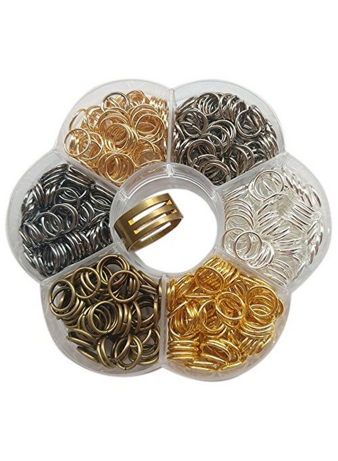 Chenkou Craft 1 Box 6 Colors 900Pcs Open Jump Ring & Ring Jewelry Keychain Making 10Mm(3/8) With 1 Pc Jump Ring Open/Close Tool And 1 Pc Clear Box (10Mm) - Image 1