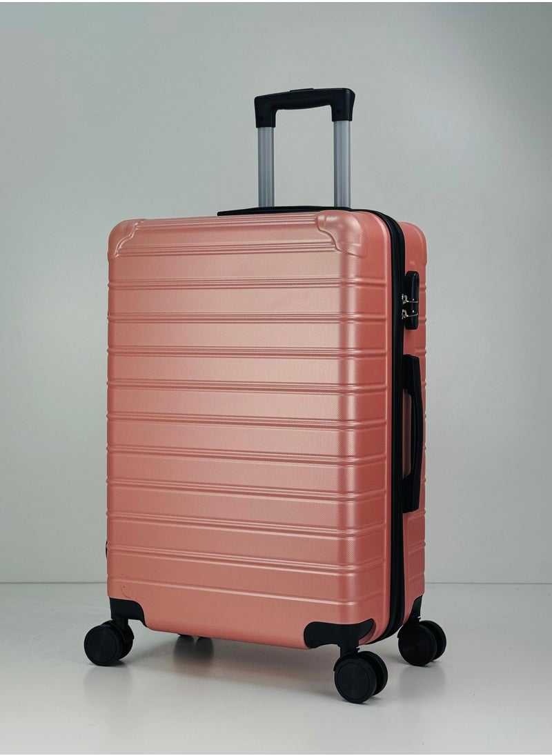 SAW & SEE Premium Hard Shell Luggage Set – 3-Piece Durable Strong Suitcase Set, Lightweight ABS Trolley Bags with Smooth Rotating Spinner Wheels, Security Combination Lock, Telescopic Handle, Traveling Bag Suitcases – 20" / 24" / 28" – ROSEGOLD  - Image 2