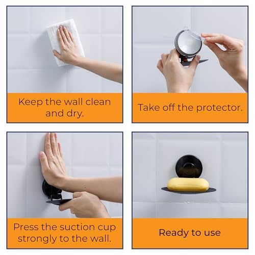 NEVADRILL Suction Soap Holder - Vacuum Suction Soap Dish for Shower - Polished Finish, Drill-Free Installation - Wall-Mounted Soap Caddy for Shower - Wall Soap Holder for Bathroom [ND-561] - Image 5