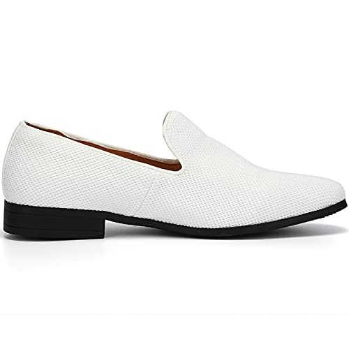 UUBARIS Mens Loafers Dress Slip On Driving City Tuxedo Shoes White Size 12 - Image 3