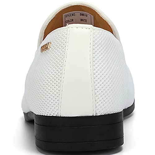 UUBARIS Mens Loafers Dress Slip On Driving City Tuxedo Shoes White Size 12 - Image 5