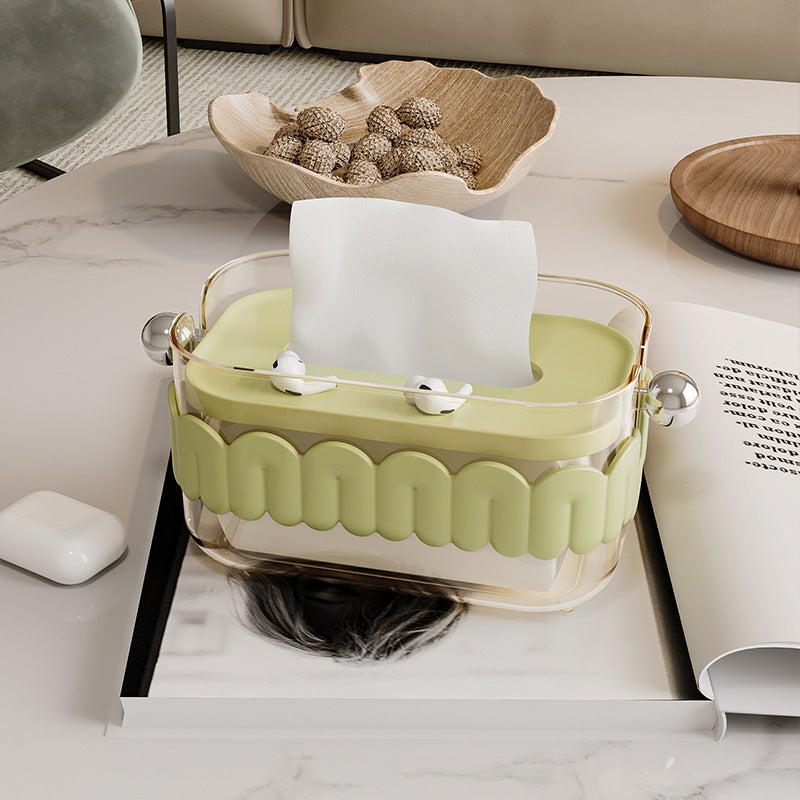 Tissue Box Home Living Room Coffee Table Restaurant Creative Accessible Luxury Kitchen Bedroom Desktop Cream Style Cute Tissue Box(Brown) - Image 4