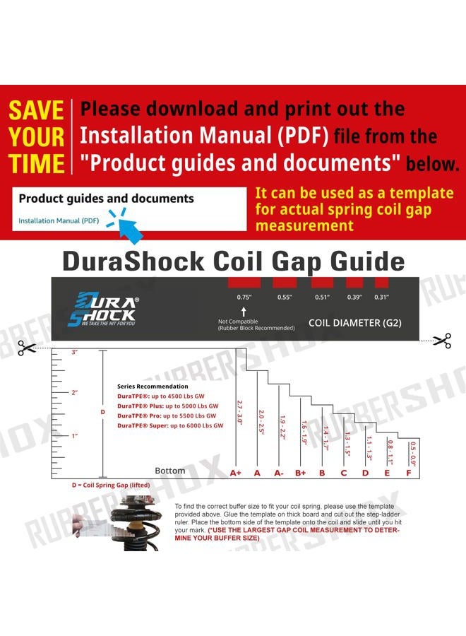 DuraSHOCK Coil Spring Spacer for Vehicle, Comes with Different Series for Different Loading Weight, Front Rear Shock Absorber (CSB Pro, A+) - Image 3
