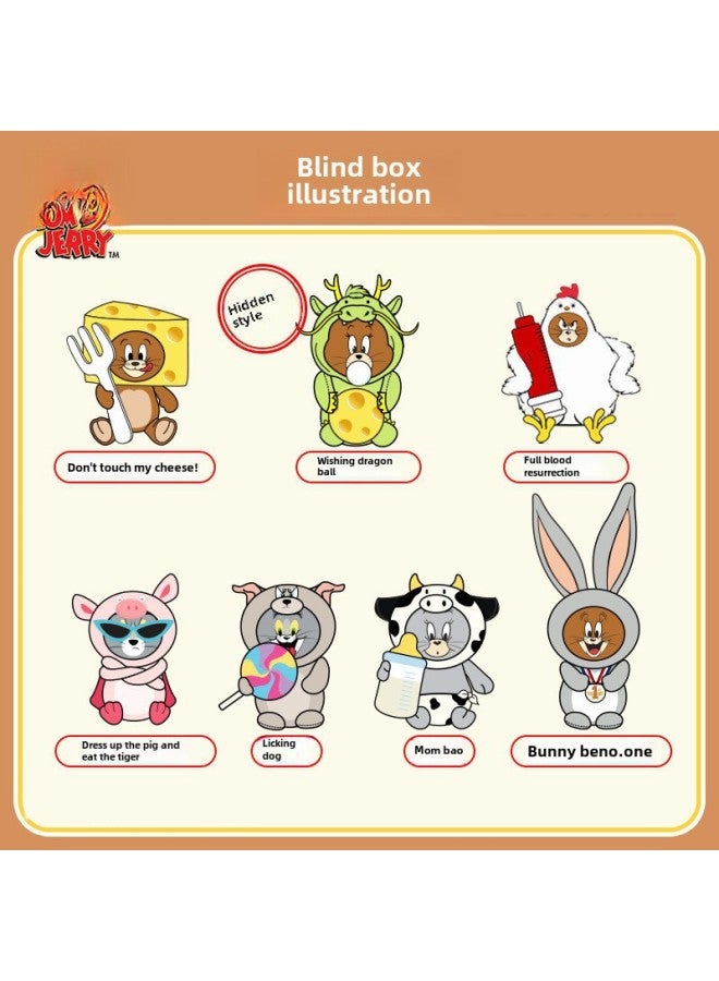 Authentic Tom And Jerry Plush Blind Box Trendy Toy Hand-made Doll Desktop Ornaments Jerry Mouse Dress-up Gift For Girlfriend-Specifications:End Box Set Of 6 Pieces (no Duplication Styles)  - Image 5