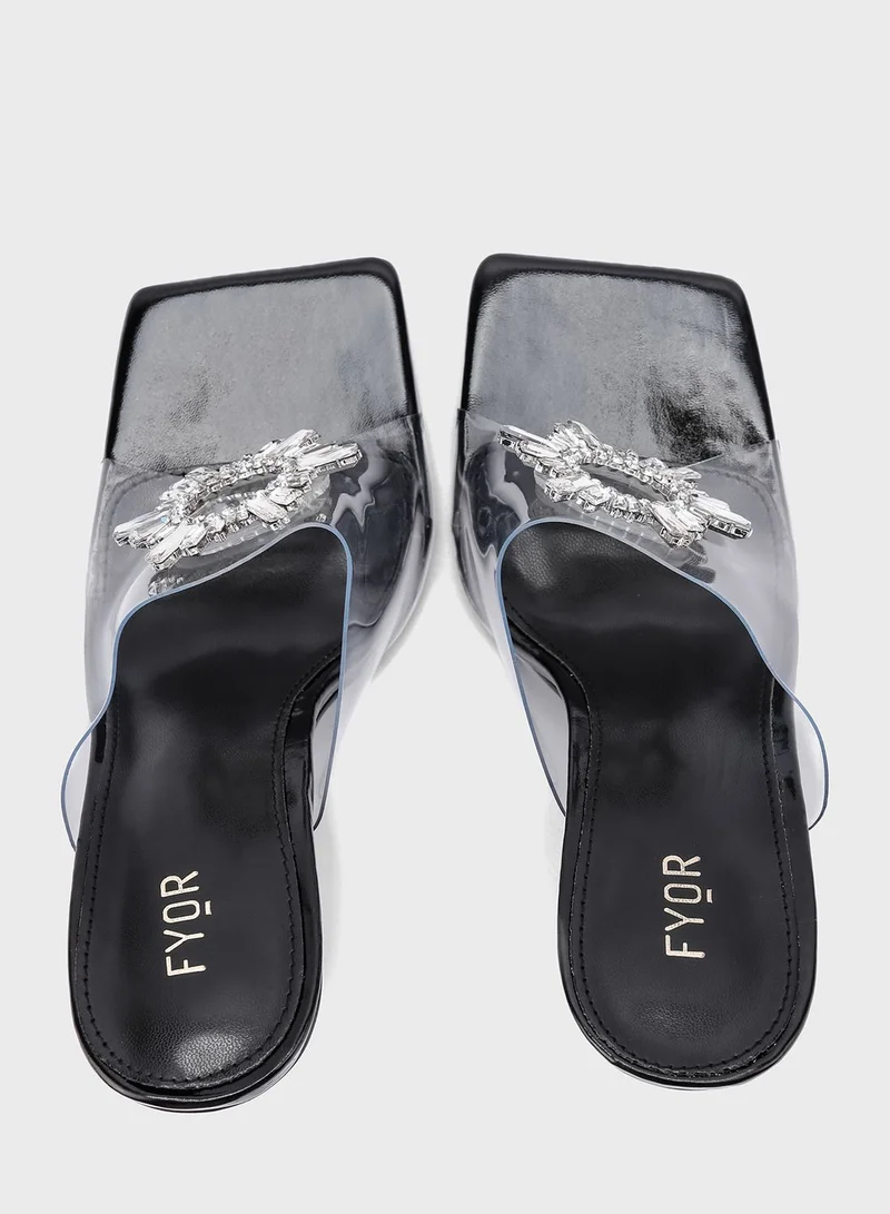 FYOR One Strap Mid Heel Sandals
