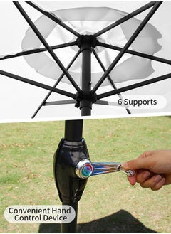 Snooe Outdoor Umbrella Steel Pole UPF50+ Protection Large Sun Shade Balcony Parasol for Outdoor Garden Backyard, Umbrella without base  - Image 3