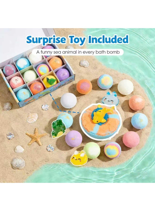 Bath Bubble Treasure Bath Bombs: Bath Bombs for Kids with Surprise Inside, 2026 New 12-Pack Fizzy Ocean Toy Bath Balls, Colorful Bubble Gift Set for Boys & Girls Easter Basket Stuffers (Blue 12Pcs) - Image 4