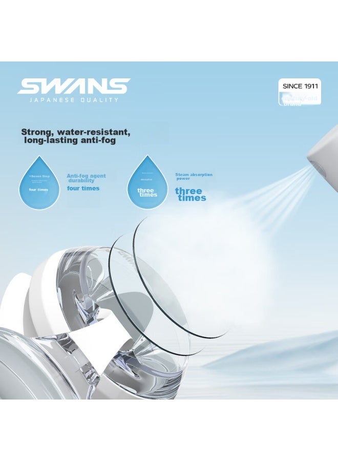 Swans Swimming Goggles, Imported From Japan, Waterproof, Anti-fog, High-definition, Non-prescription Swimming Gl, Women's Swim Cap, Men's Professional Two-piece Set, Black And White - Image 1