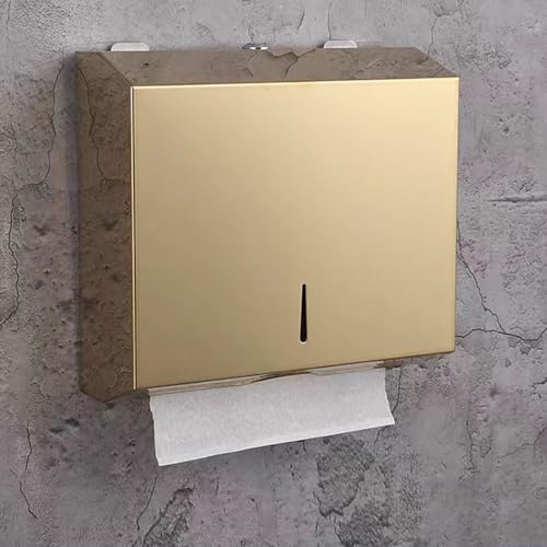 TOBEFORT Comercial Paper Towel Dispenser Wall Mount Stainless Steel Hand Towel Dispenser with Lock TrifoldC Fold Paper Towel Holder for Bathroom Kitchen Office Public Places Large Capacity Tissue Holder - Image 1
