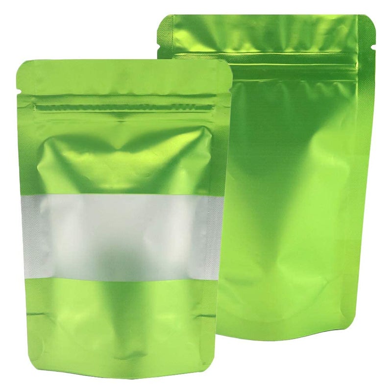 Deera DEERA Stand Up Ziplock Reusable Airtight Polyester Storage Pouch Green100mmX170mmPack of 50  - Image 1