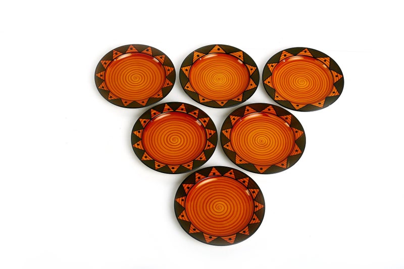 Caffeine Ceramic Handmade Stoneware Brown Soorya Quarter Plate 8” (Set of 6 Dishwasher & Microwave Safe) - Image 2