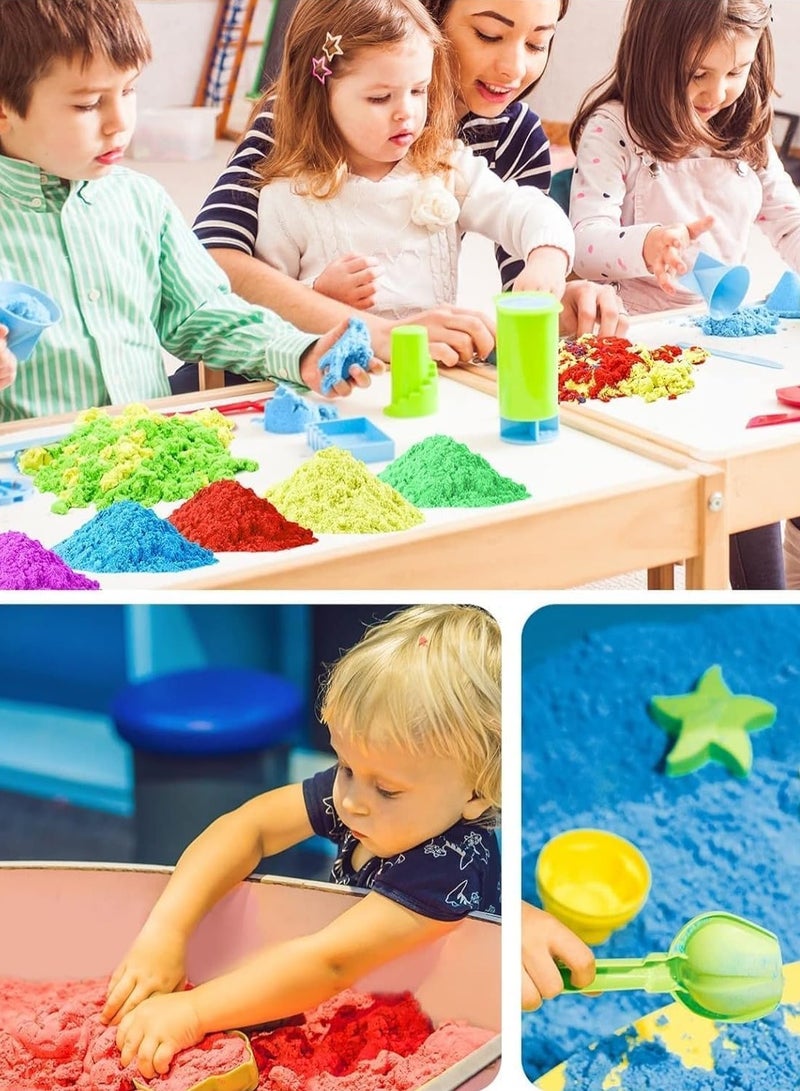 هالامودو أطفال سحر رمل الفن كيت ، 80 قطعة من أجهزة الكمبيوتر تلعب رمل الفن كيت ، الوردي سحر الرمال مع أدوات مجرفة لعبة ، صندوق التخزين المحمول ووسادة اللعبة ، - Image 2