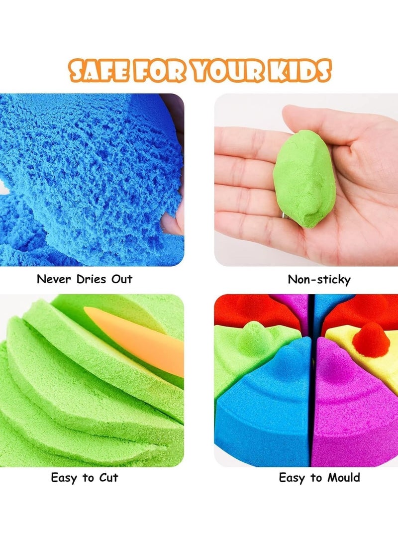 هالامودو أطفال سحر رمل الفن كيت ، 80 قطعة من أجهزة الكمبيوتر تلعب رمل الفن كيت ، الوردي سحر الرمال مع أدوات مجرفة لعبة ، صندوق التخزين المحمول ووسادة اللعبة ، - Image 3