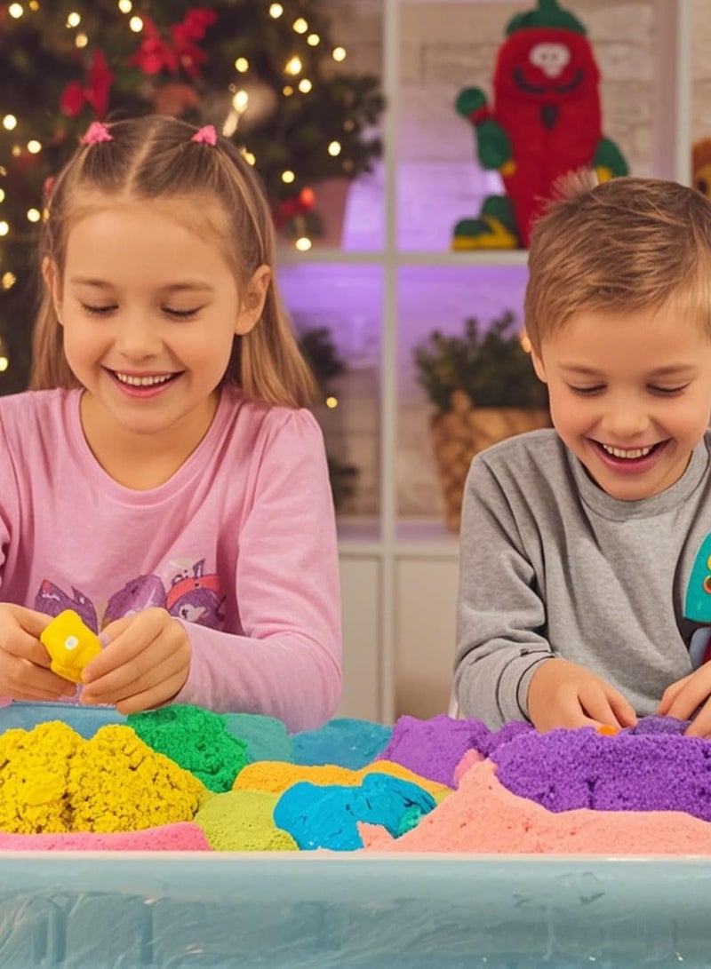 هالامودو أطفال سحر رمل الفن كيت ، 80 قطعة من أجهزة الكمبيوتر تلعب رمل الفن كيت ، الوردي سحر الرمال مع أدوات مجرفة لعبة ، صندوق التخزين المحمول ووسادة اللعبة ، - Image 4