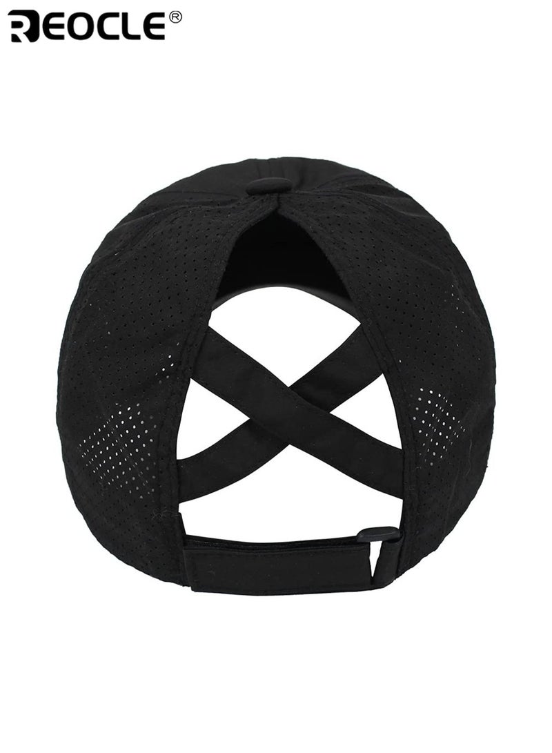 REOCLE Women’s Comfortable Ponytail Baseball Cap Breathable and Quick-Dry Sun Protection Adjustable Snapback Suitable for Sports Camping Hiking - Image 5