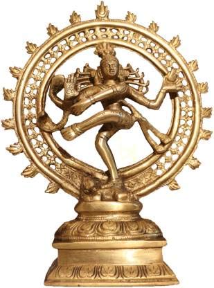 athizay Nataraj Brass Statue Idol Shiny Gold Finish 23 CM Lord Shiva Form Home Decorative Items for Living Room - Image 4