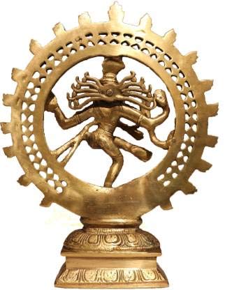 athizay Nataraj Brass Statue Idol Shiny Gold Finish 23 CM Lord Shiva Form Home Decorative Items for Living Room - Image 2