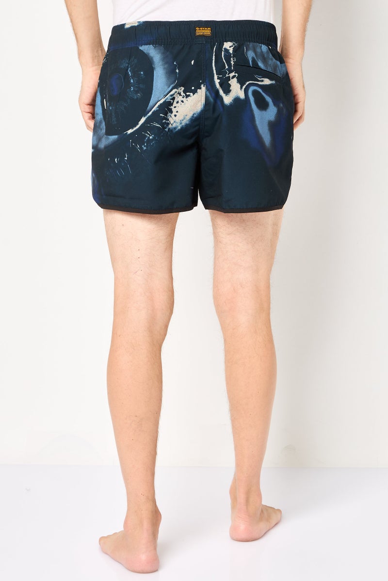 G-Star RAW شورتات سباحة للرجال بتصميم تجريدي مع حبل سحب، متعدد الألوان - Image 4