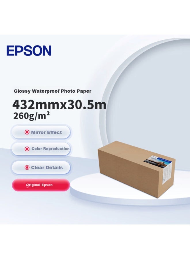 Epson High Gloss Waterproof Photo Paper 260gsm C13s450347 [432mm X 30.5m]