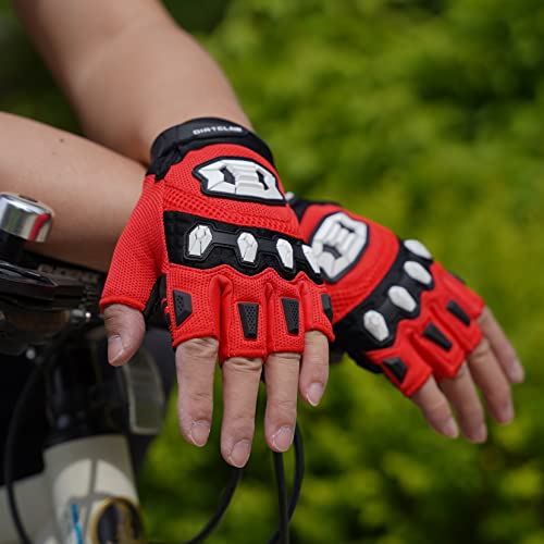 Seibertron Dirtclaw Youth BMX MX ATV MTB Road Racing Mountain Bike Bicycle Cycling Off-Road/Dirt Bike Gel Padded Anti - Slip Palm Fingerless Gloves Motorcycle Motocross Sports Gloves Red S - Image 4