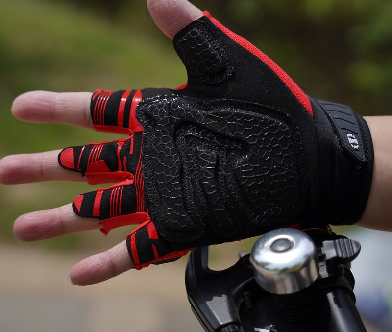 Seibertron Dirtclaw Youth BMX MX ATV MTB Road Racing Mountain Bike Bicycle Cycling Off-Road/Dirt Bike Gel Padded Anti - Slip Palm Fingerless Gloves Motorcycle Motocross Sports Gloves Red S - Image 3