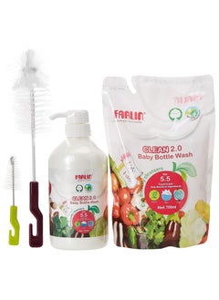 FARLIN Combo Set Wash & Brush 700ml + 700 ml refill + Bottle Brush  - Image 1