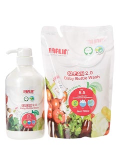 FARLIN Combo Set Wash & Brush 700ml + 700 ml refill + Bottle Brush  - Image 2