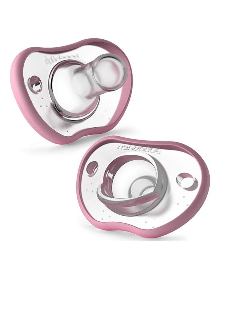 Baby Pacifiers 0-3 Month  for Breastfeeding Babies 2pk,Pink