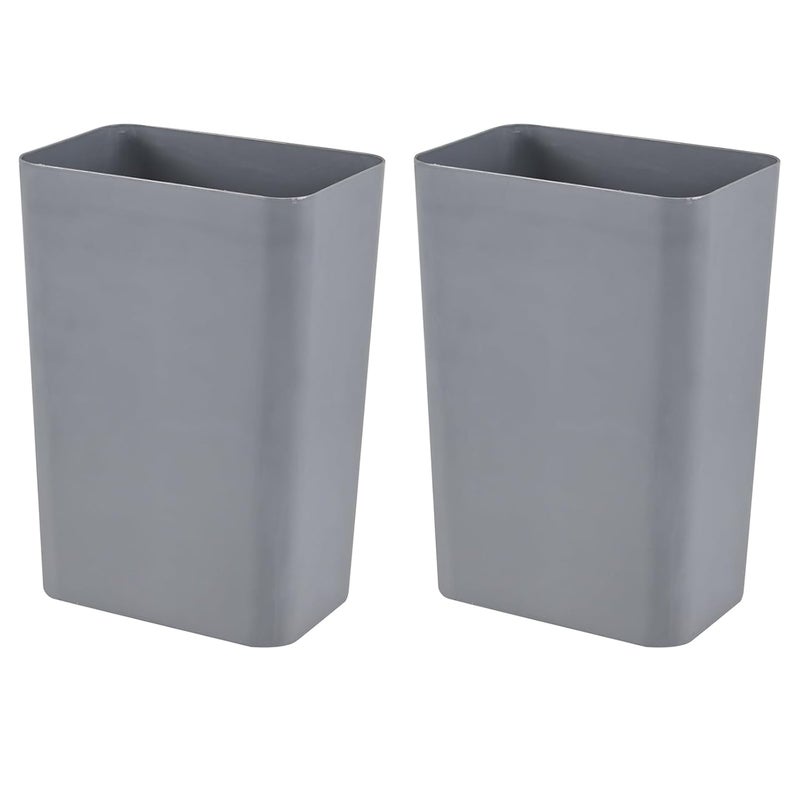 Eagrye 2-Pack Small Trash Can Plastic Bathroom Wastebasket 3 Gallon Slim Garbage Container Bin for Home Kitchen Bathroom Bedroom Office (Gray) - Image 1