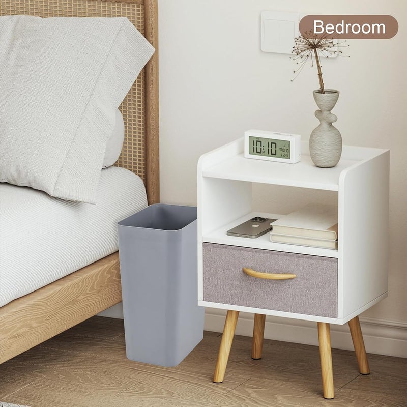 Eagrye 2-Pack Small Trash Can Plastic Bathroom Wastebasket 3 Gallon Slim Garbage Container Bin for Home Kitchen Bathroom Bedroom Office (Gray) - Image 4
