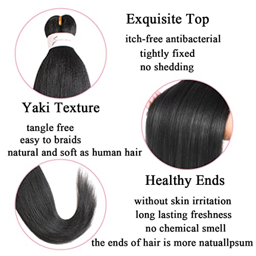 Leeven 30 Inch Ginger Braiding Hair Pre Stretched Long Soft Yaki Braids 8 Packs Professional Synthetic Hair Extension Crochet Twist Braids - Image 5