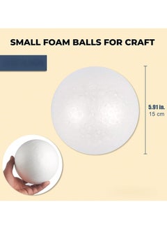 6-Inch White Foam Balls for Crafts - Pack of 2 Polystyrene Spheres for DIY Projects, Ornaments, School Models, and Art Activities - pzsku/Z94BCEB4DC122992914B0Z/45/_/1736191448/a11d844f-76a2-4564-821d-f4d2598d9d78