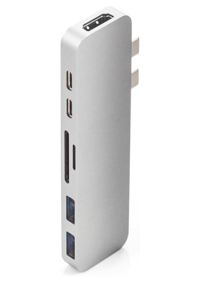 Generic USB C Adapter, Sanho Type-C DUO Hub 50Gbps for MacBook Pro 13" 15" 2016/2017, 7in2: USB-C 40Mbps 100W Power Delivery, USBC 5Gbps Data, 4K HDMI, microSD/SD Card Reader, 2xUSB 3.0 Ports  - Image 1
