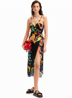 DESIGUAL Jungle design wrap midi dress  - Image 1
