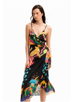 DESIGUAL Jungle design wrap midi dress  - Image 2