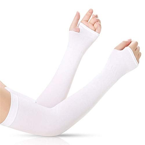 Dressify®High Performance Fingure Arm Sleeves for Athletic Fingure Arm Sleeves Perfect for Cricket, Bike Riding, Basketball, Baseball, Running & Outdoor Activities (Sold as a 2 Pair) (Black + White) - Image 3