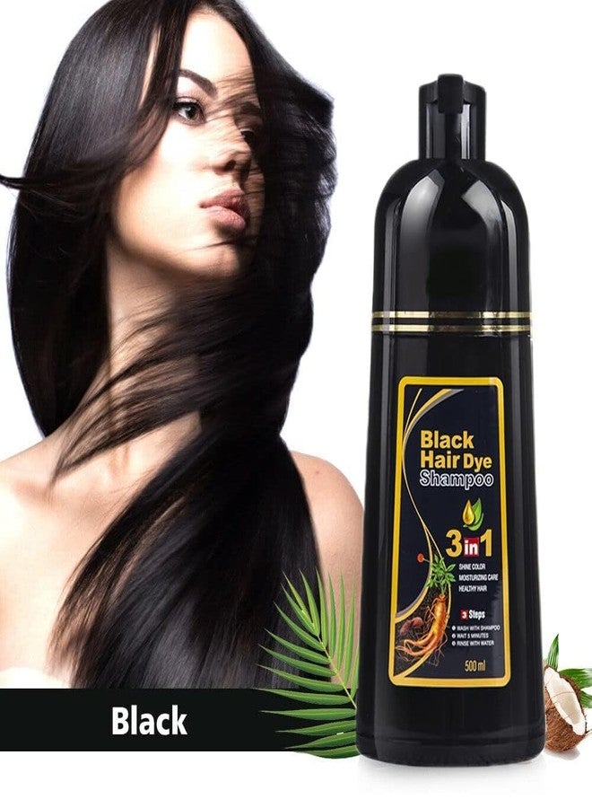 3 in 1 Hair Dye Instant Black Hair Shampoo for Women & Men 500ML, Natural Shine - Image 5