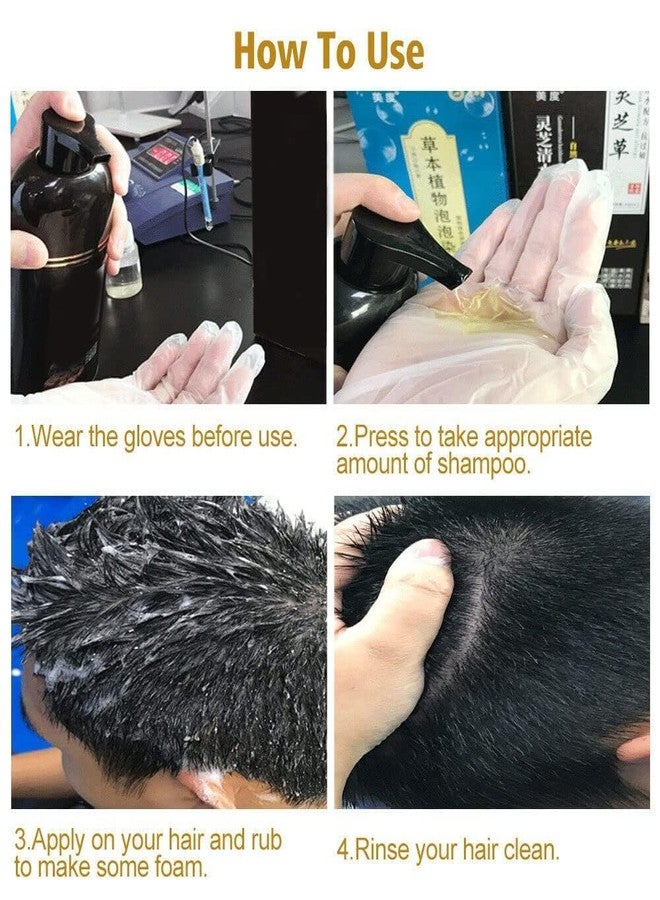 3 in 1 Hair Dye Instant Black Hair Shampoo for Women & Men 500ML, Natural Shine - Image 4